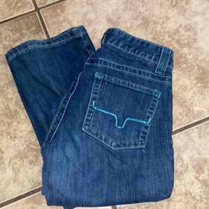 Size 0 Betty Kimes Ranch Jeans with teal stitching